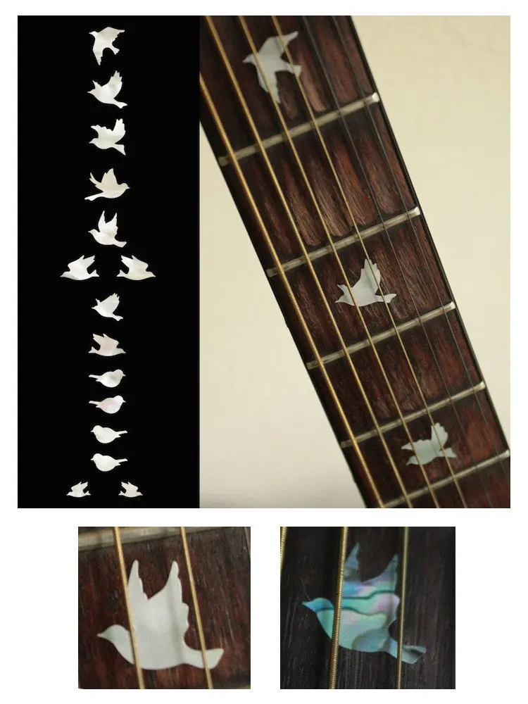 Fretboard Markers Inlay Sticker Decals for Guitar & Bass - Dove Fret Markers