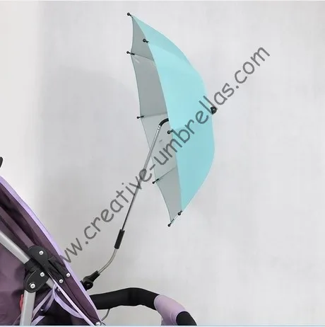 UV protecting,Safe style,Baby stroller umbrella,baby car umbrellas,three in one,8mm steel shaft and fiberglass ribs,clip parasol