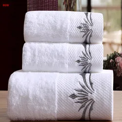 3pcs Set Asciugamano Bianco 100% Cotone Pakistan Cinque Star Hotel Casa Toalla Lettera Ricamato Adulti Coppia Regalo Viso Vasca Da Bagno panno per il viso