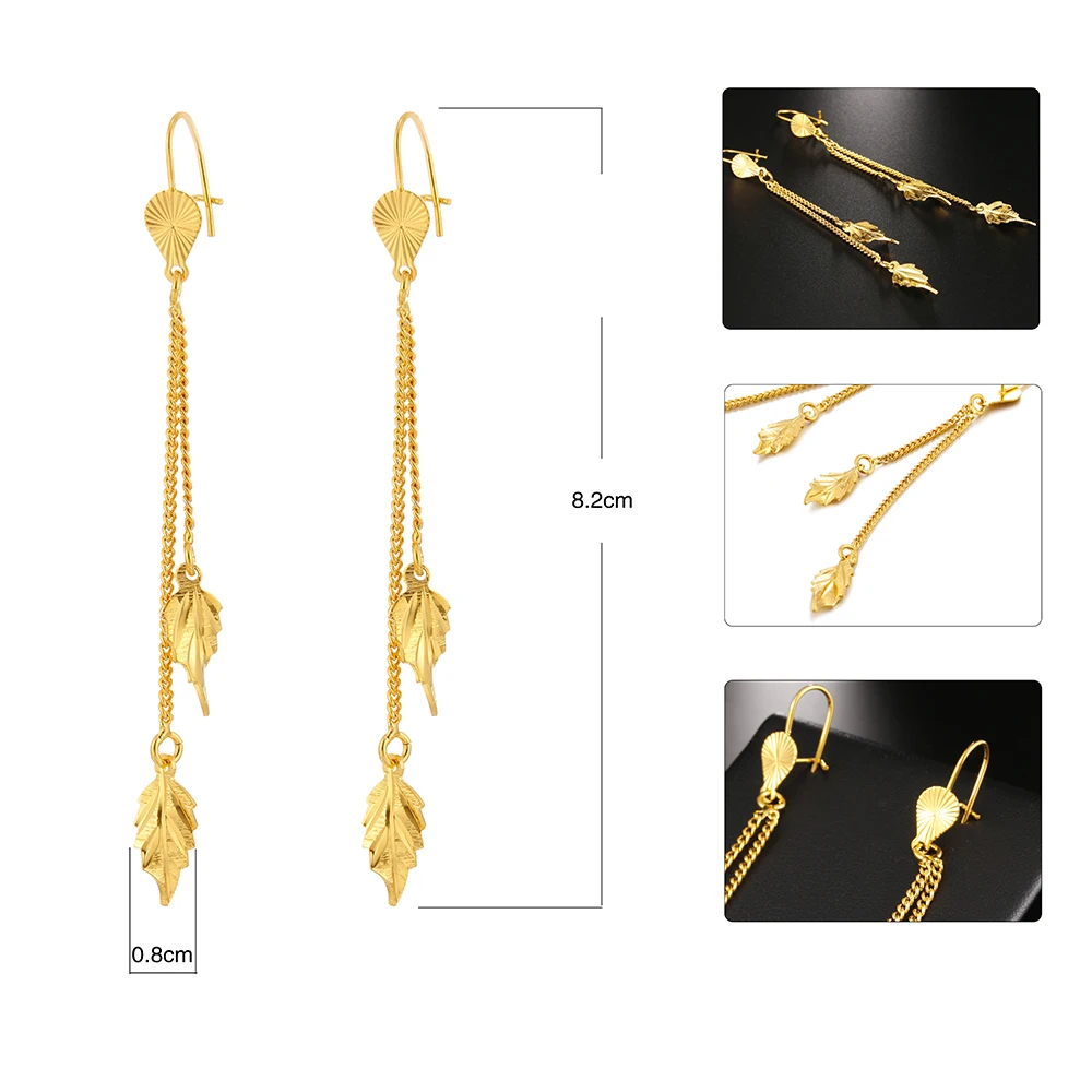 Ethlyn Jewelry Italina Fashion Cooper Yellow Gold Color Long Tassels Women Party Wedding Dangle Drop Earrings E78