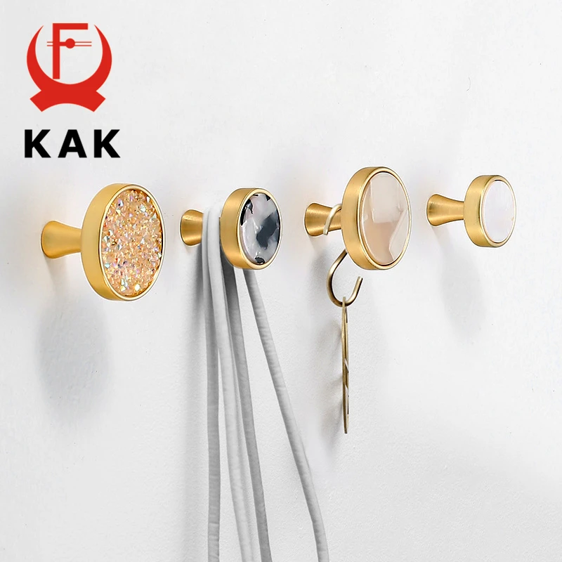 KAK European Wall Hooks for Hanging Hat Bag Coat Hanging Hooks Gold Cabinet Door Knobs and Handles Dresser Knobs Pulls Hardware