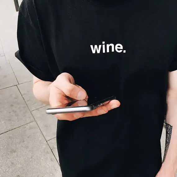 Sugarbaby Wine t-shirt Minimal Wine T-shirt Black Fashion Mens Summer Tumblr T shirt High quality Casual Tops Wine Lover  Tees