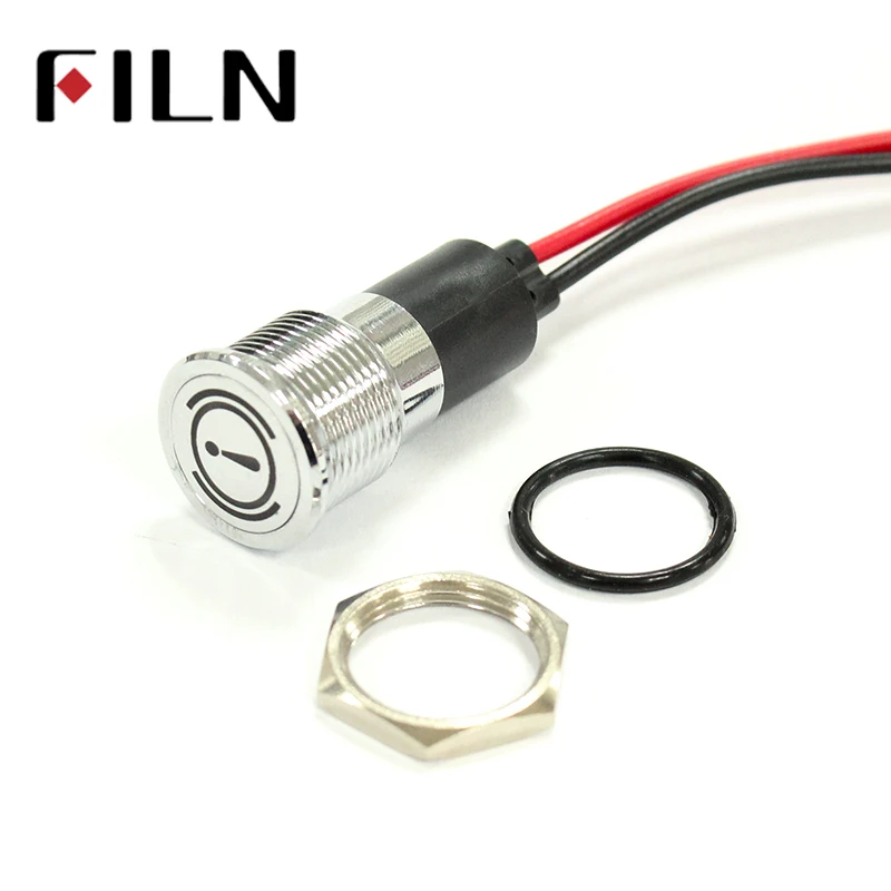 filn FL1M-16FW-C 16mm 12v led cruscotto indicatore led simbolo dell'applicazione dell'auto Indicatore di segnale Pilota Dash Light