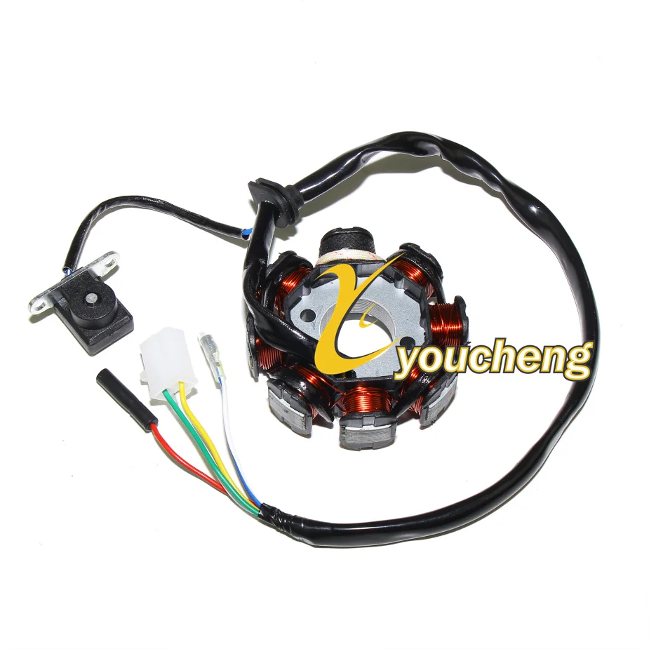 GY6 Engine Repair 8-coil Magneto Alternator Stator for 50cc 139QMB 139QMA Chinese Scooter Moped ATV Engine AC Fired GY6-50XQDDHA