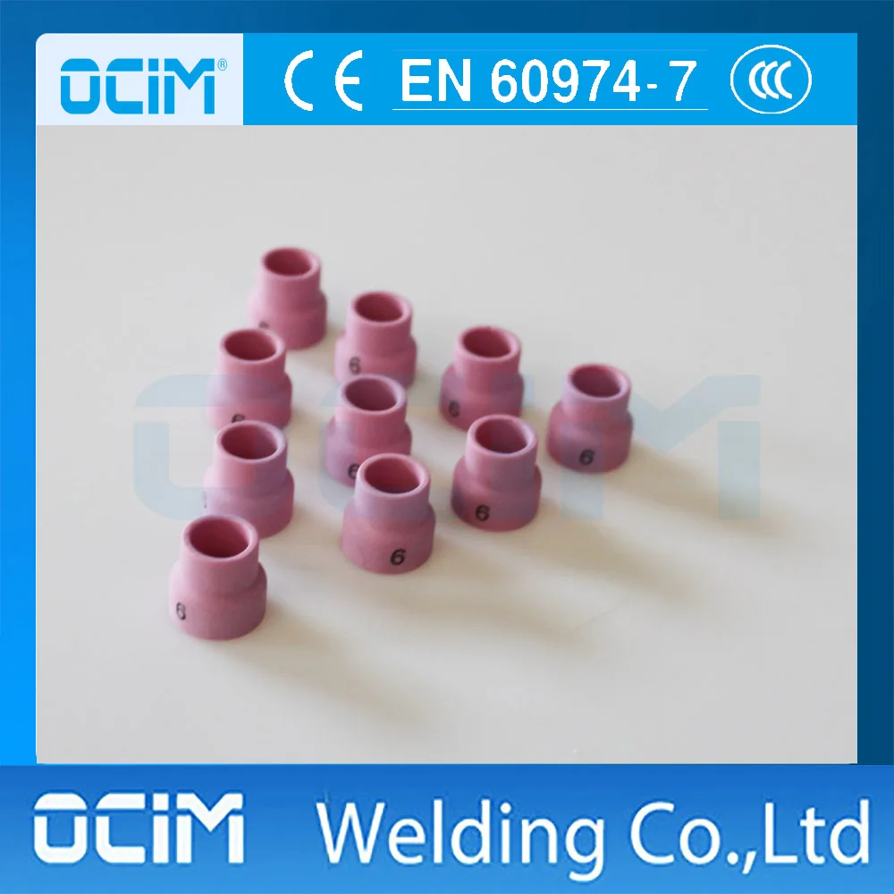 

10PCS TIG Welding Torch Accessories Alumina Ceramic Cup 53N27 6#,Fit WP SR PTA DB 24 Series