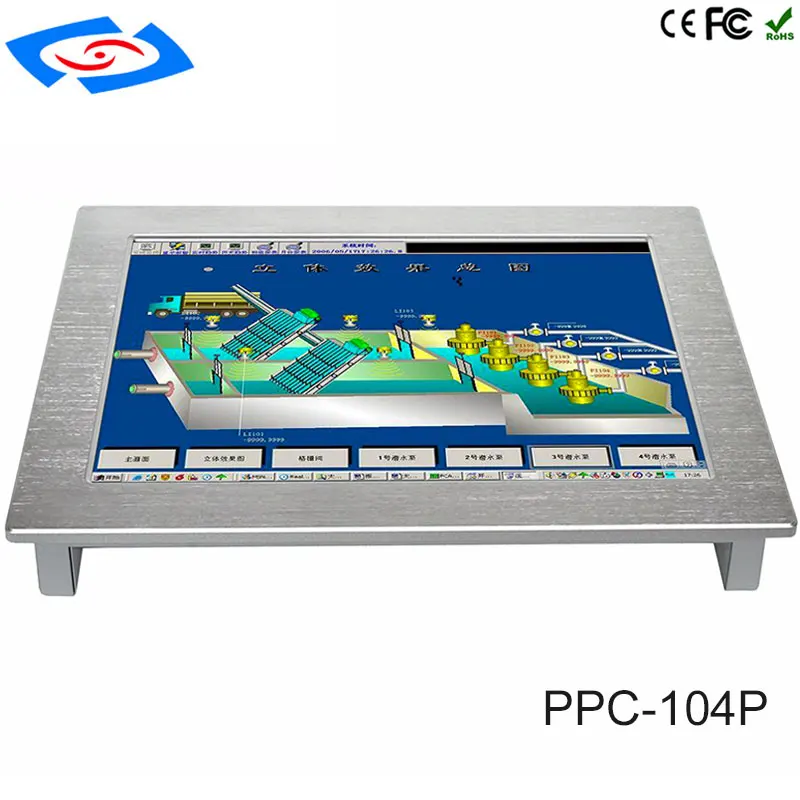 โรงงานโปรโมชั่น 10.4 "Touch Screen Fanless Industrial Panel PC พร้อม Win7/Win8/Win10/Linux ระบบสนับสนุน wiFi/4G/LTE Mini PC