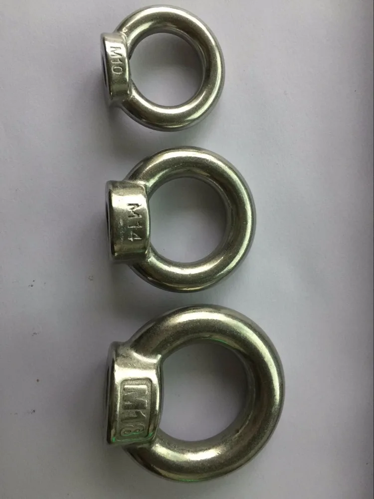 2pcs M10 M12 M14 M16 M18  Eye Nut Stainless Steel Marine Lifting Eyenut Ring Nut Loop Hole for Cable Rope Lifting