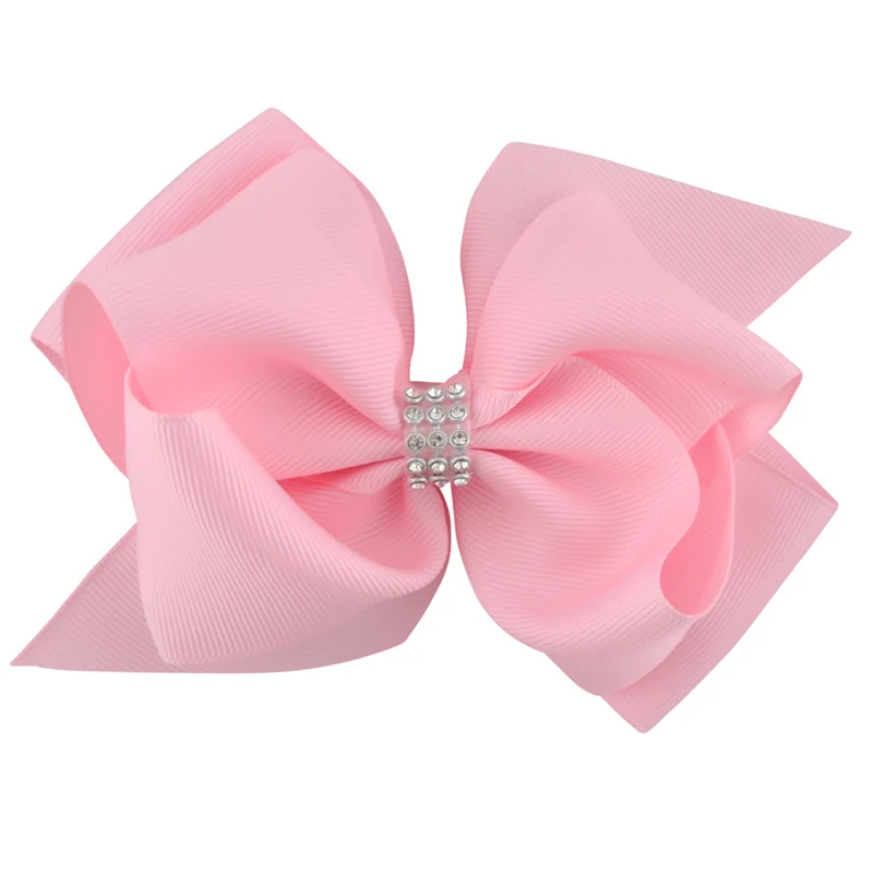 20 Color 6 Inch Girls Luxury Rhinestone Bowknot Hair Clips Children Grosgrain Ribbon Hair Bow Hairpins Headwear Hair Accessories