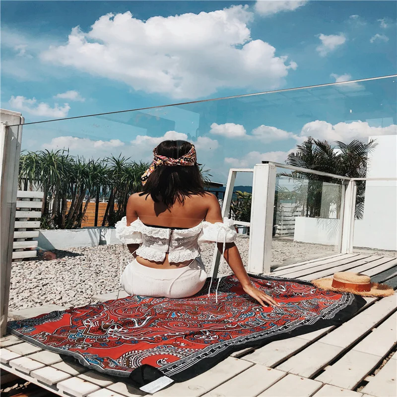 

ethnic style woman printed Nepalese cotton scarf air conditioning sunscreen dual-use scarves women's national shawl hot sale