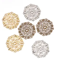 10pcs Filigree Round Wraps Bronze/silver Metal Crafts Connectors For DIY Embellishments Scrapbooking Craft Accessories ykl0735