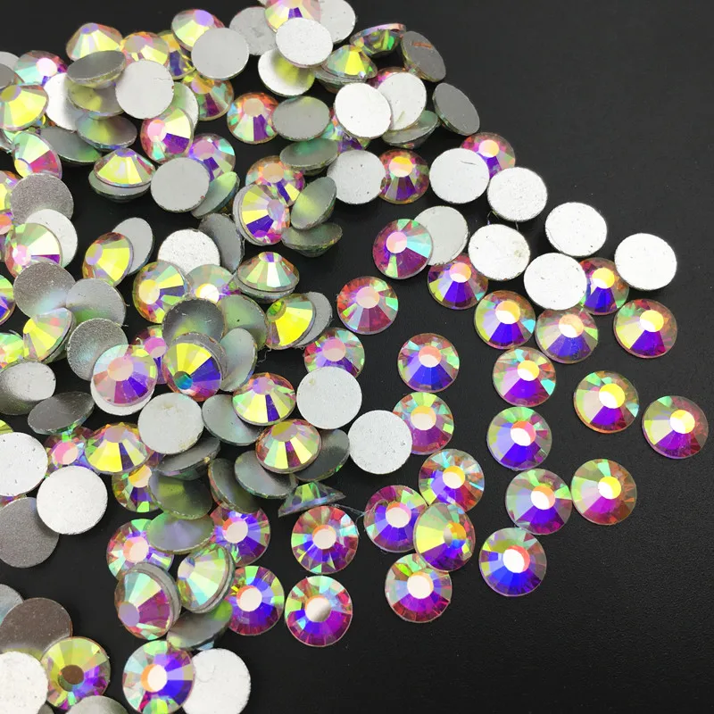 Glitter Rhinestones Crystal AB SS3-SS50 Non Hot Fix Rhinestone Sewing & Fabric Non hotfix FlatBack Strass Nail Art Stone