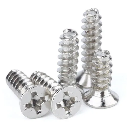 100pcs M1.4 Cross Countersunk head Flats tail tapping screw flat heads Phillips screws Nickel plating 3mm-6mm Length