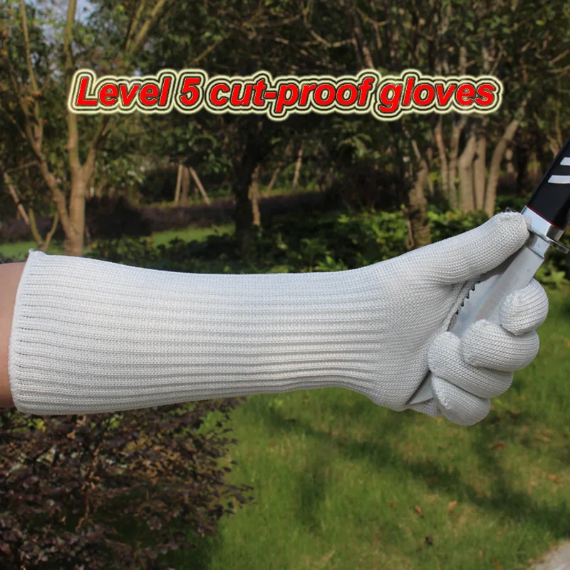 Longer Level 5 Cut-proof gloves handguard Arm guard Cut-proof safety gloves food processing Mechanical operation Working gloves