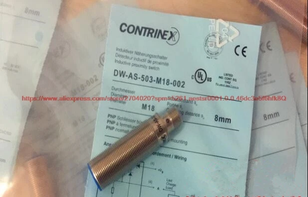 

New and original DW-AS-503-M18-002 proximity switch plug-in DC PNP normally open sensor 10-30VDC--2PCS/LOT