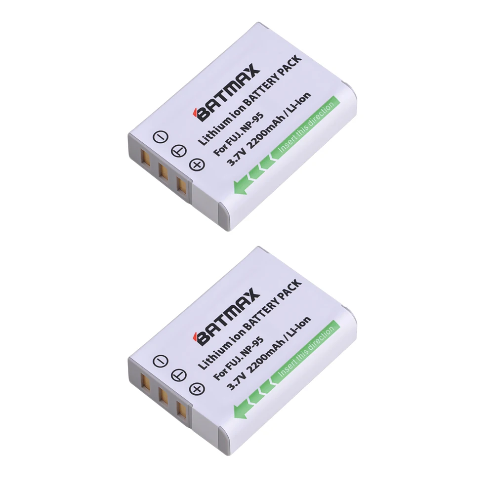Batmax 2 Chiếc NP-95 NP 95 NP95 Pin Máy Ảnh cho Máy Ảnh Fujifilm X30 X100 X100S X100T XS1 Máy Ảnh KTS Fujifilm FinePix F30 F31 3D W1