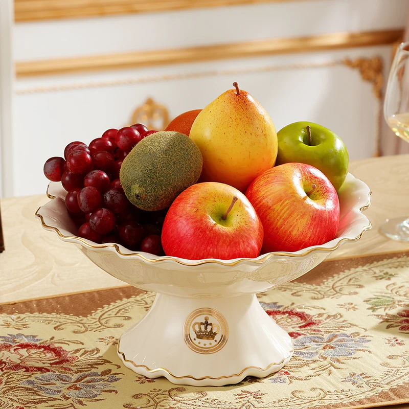 European luxury high-grade ceramic fruit fruit dish creative table living room dry fruit house decor decoration