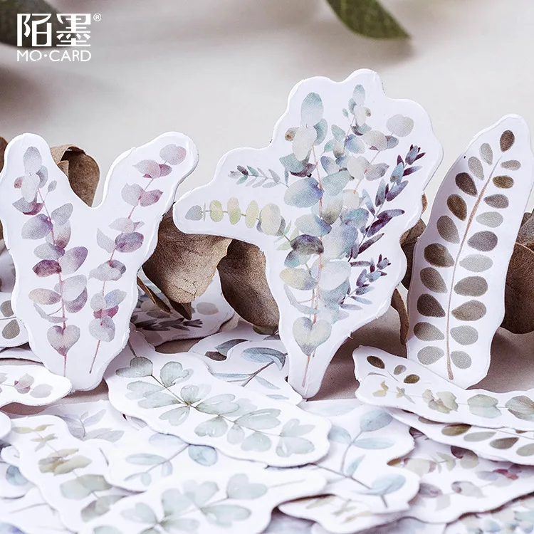 46pcs/lot Eucalyptus plant Decorative Stickers Adhesive Stickers DIY Decoration Diary Japanese Stationery Stickers Children Gift