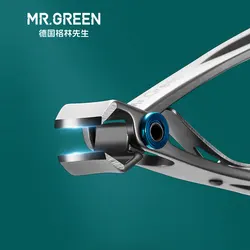 MR.GREEN coupe-ongles en acier inoxydable, outils de manucure, ciseaux de coupe d'ongles épais avec lime à ongles en verre