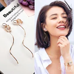 JIOFREE Fashion Simulated pearl Clip On Earrings Women Trendy Simple Style Earrings
