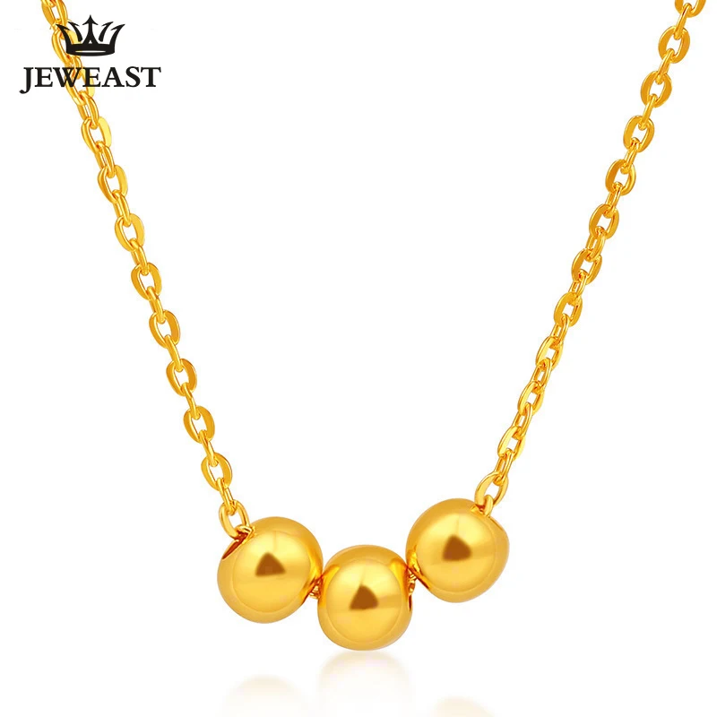 

JLZB 24K Pure Gold Necklace Real AU 999 Solid Gold Chain Nice Lucky Beads Upscale Trendy Classic Fine Jewelry Hot Sell New 2023