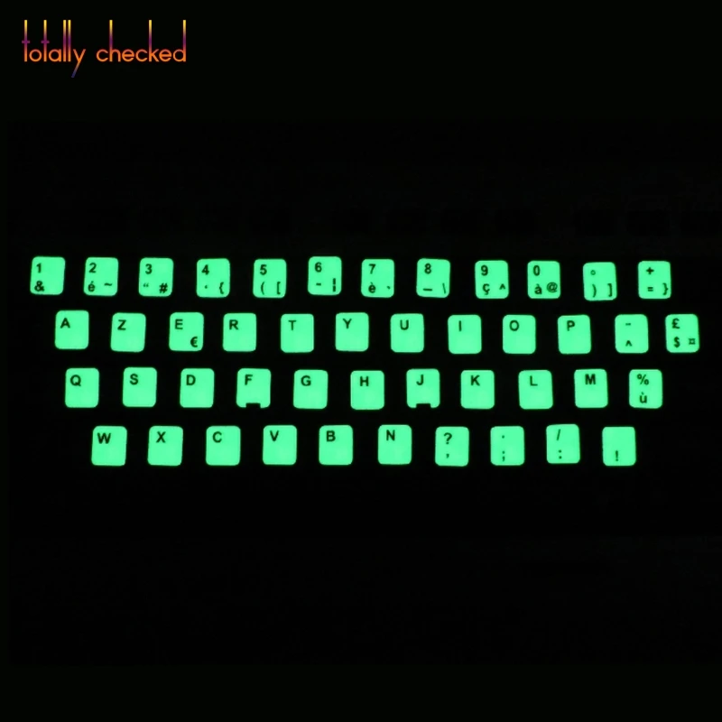 Glowing Lumious luminous keyboard sticker Russian Spanish Japanese Arabic Thai Hebrew French Italian German desktop laptop