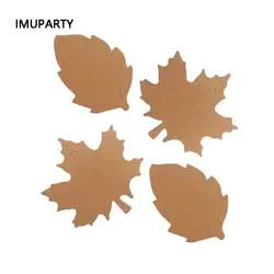 100 sztuk liść Kraft Paper prezent wisząca etykietka DIY produkty marka uwaga wisząca etykietka dekoracje ślubne Seat Escort Cards Label bagaż