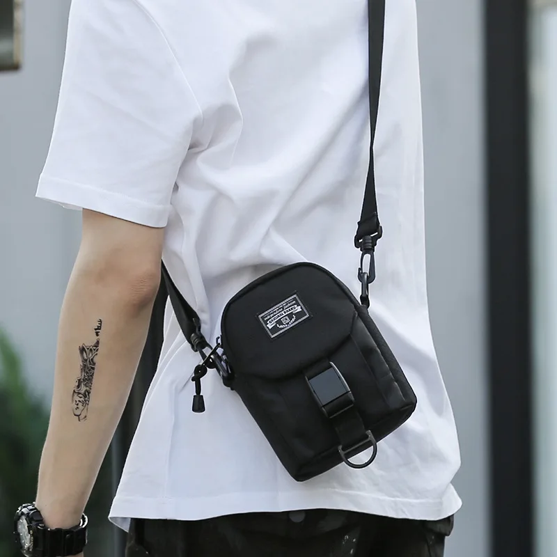 Men Simple Shoulder Bag Oxford Small Crossbody Bags Fashion Pockets Leisure Travel Phone Bag Sports Running Carry Bag