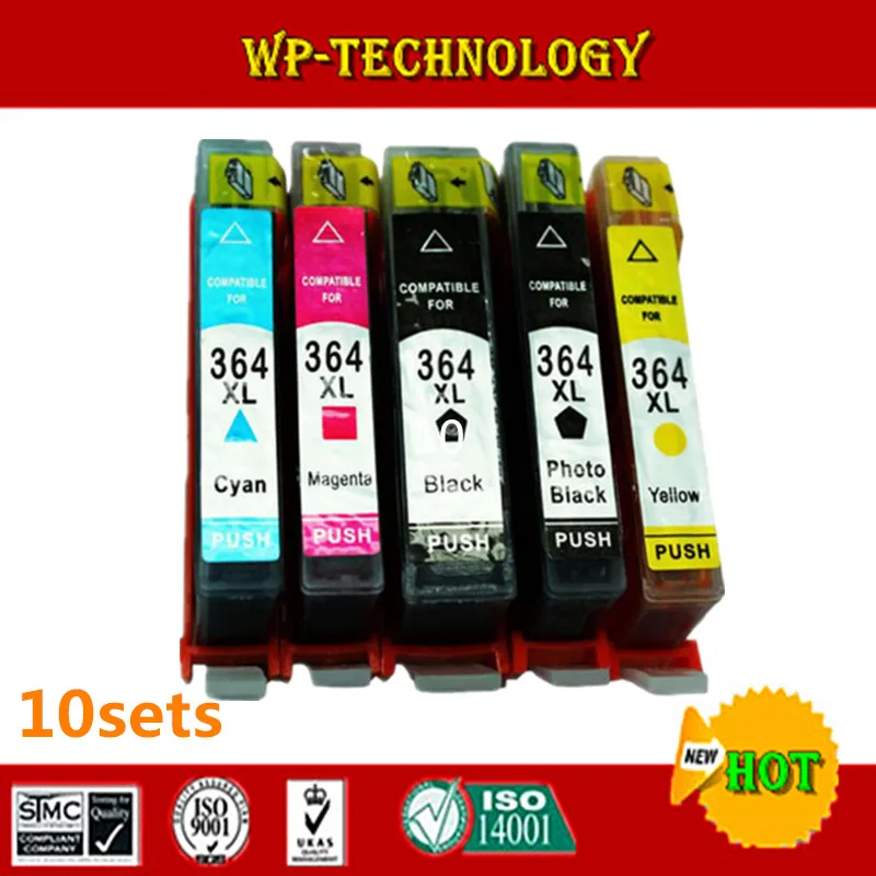 [ 10 sets ]  Compatible cartridge suit for Hp364 HP 364 suit for HP B8550/B8553/B8558/C5388/C5390  etc , with XL Chip, 5 color