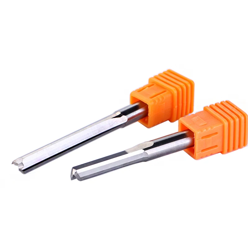 2pcs 5/6/8/10mm SHK Two Flutes Straight Slot Carving Tool Double Flutes CNC Router Bit Straight Engraving Cutters Wood MDF tools