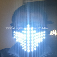 2018 New Design LED White Color Luminous  Light Up Mask For DJ Masks Party Halloween Party Supplies