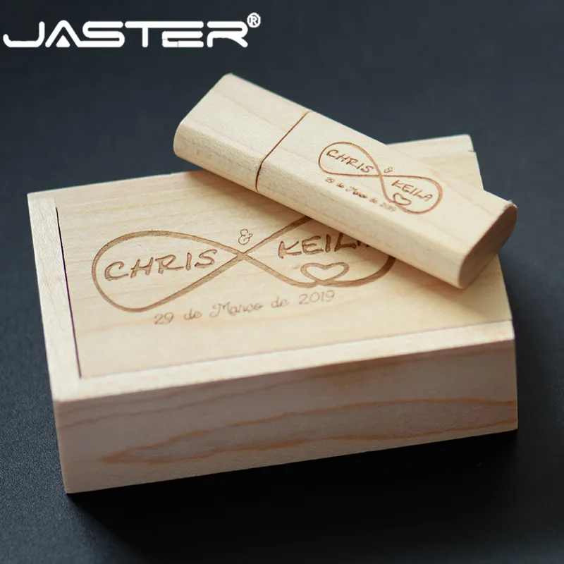 JASTER-thumb drive de madera creativo, almacenamiento externo USB 2,0 de 4GB/8GB/16GB/32GB/64GB (logotipo personalizado gratis), grabado láser