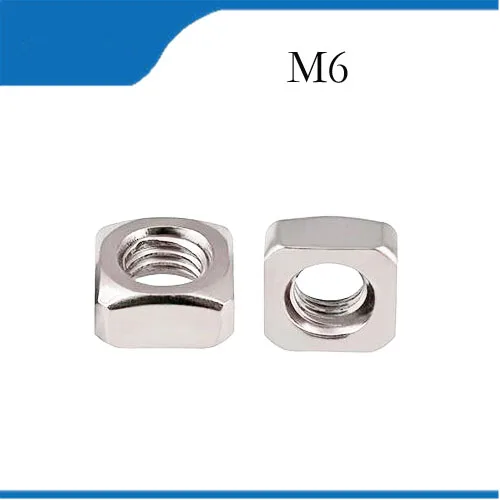 

Free shipping200pcs/lot High Quality 304 Stainless Steel A2-70 M6 Square Nut free shipping