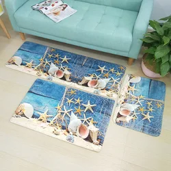 Multi Sizes Mediterranean Style Bathroom Carpets, Bath Mat Set, Thicken 3D Printed, Floor Carpets, Toilet Rugs, WC Doormat