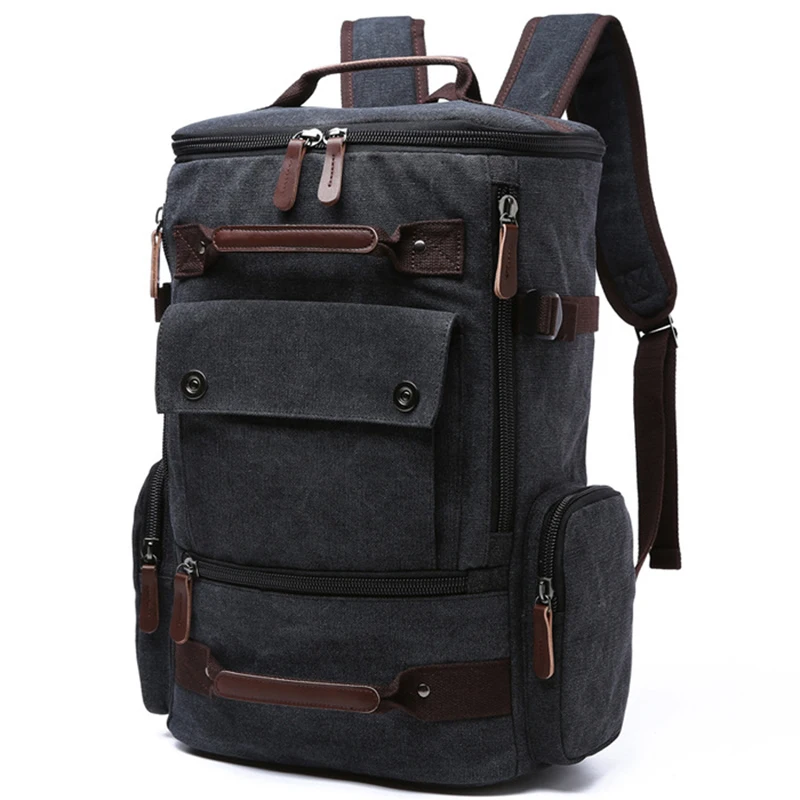 

Men Laptop Backpack 15 Inch Rucksack Canvas School Bag Travel Backpacks for Teenage Male Notebook Bagpack Computer Knapsack Bags