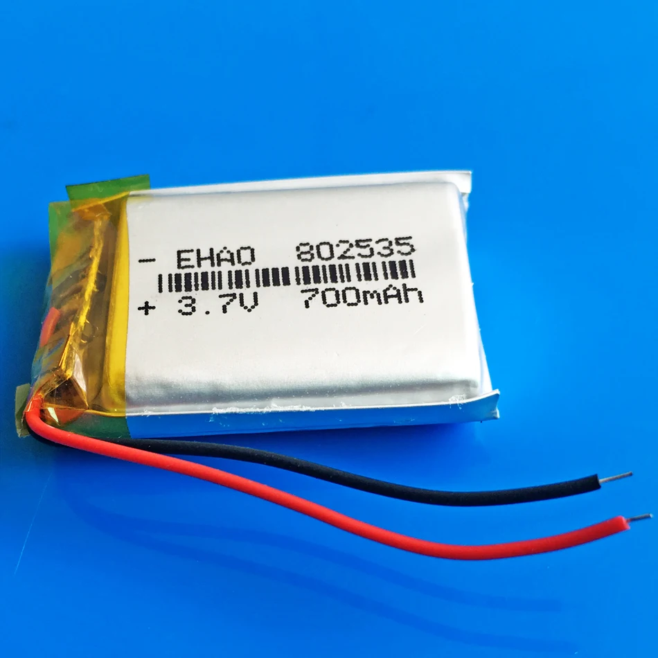 3.7V 700mAh Lipo Rechargeable Battery 802535 Polymer Lithium Cells For MP3 GPS DVD Bluetooth Recorder E-book Camera Smart Watch