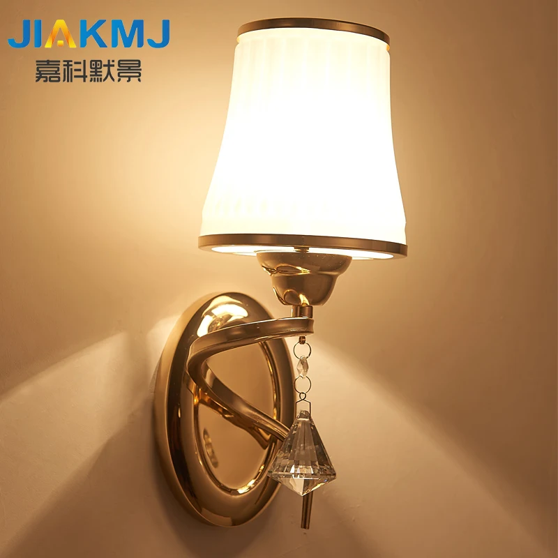 

LED wall lamp living room bedroom bedside lamp rustic Jane European staircase balcony wall background Crystal wall lamps