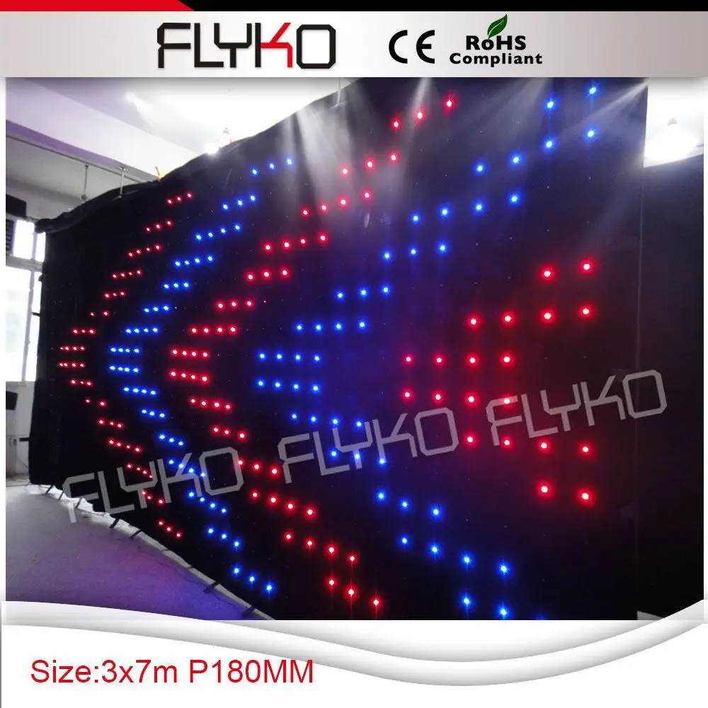 Free shipping 3x7m p18cm easy to install flexible led curtain xxx video SD controller software inside