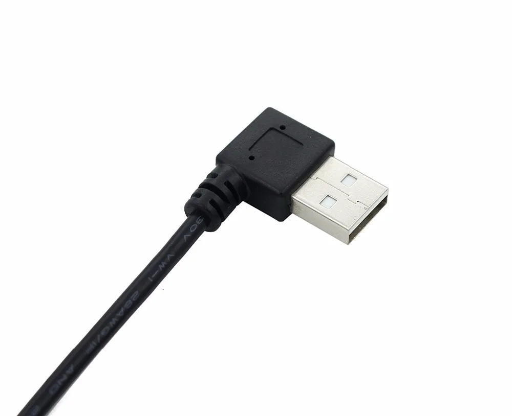 Micro USB Kabel Data 9 INCH 90 Derajat Sudut Kanan Nikel Berlapis Pendek USB 2.0-A-Male-4Pin ke Kanan Angle Mini-B-5Pin