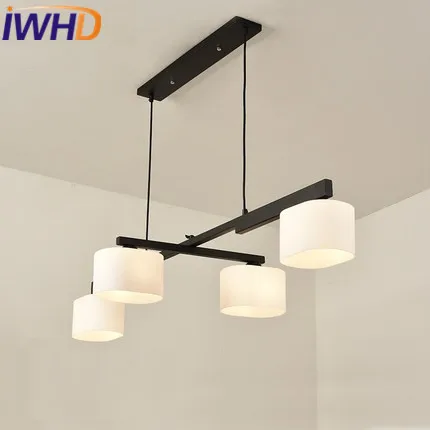

IWHD Glass LED pendant Light Fixtures Black White Iron Modern Pendant Lights Nordic Style Rotatabl Lampara Kitchen Home Lighting
