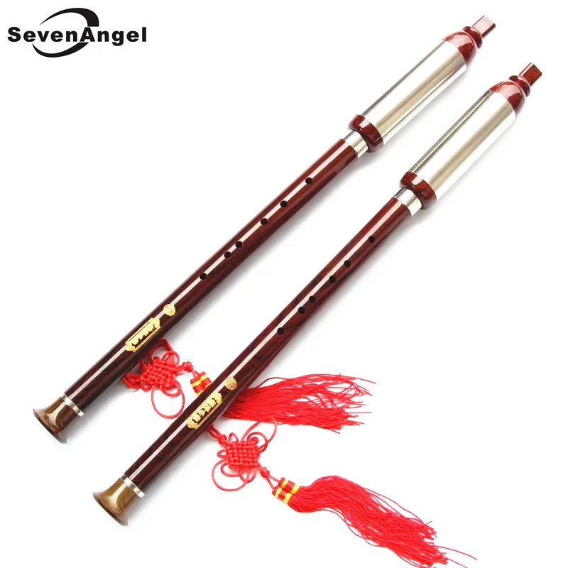 Imitate Rosewood ABS Resin Bawu Flute Chinese Vertical Flute Key of F&G Handmade Folk Music Instrument China Dizi