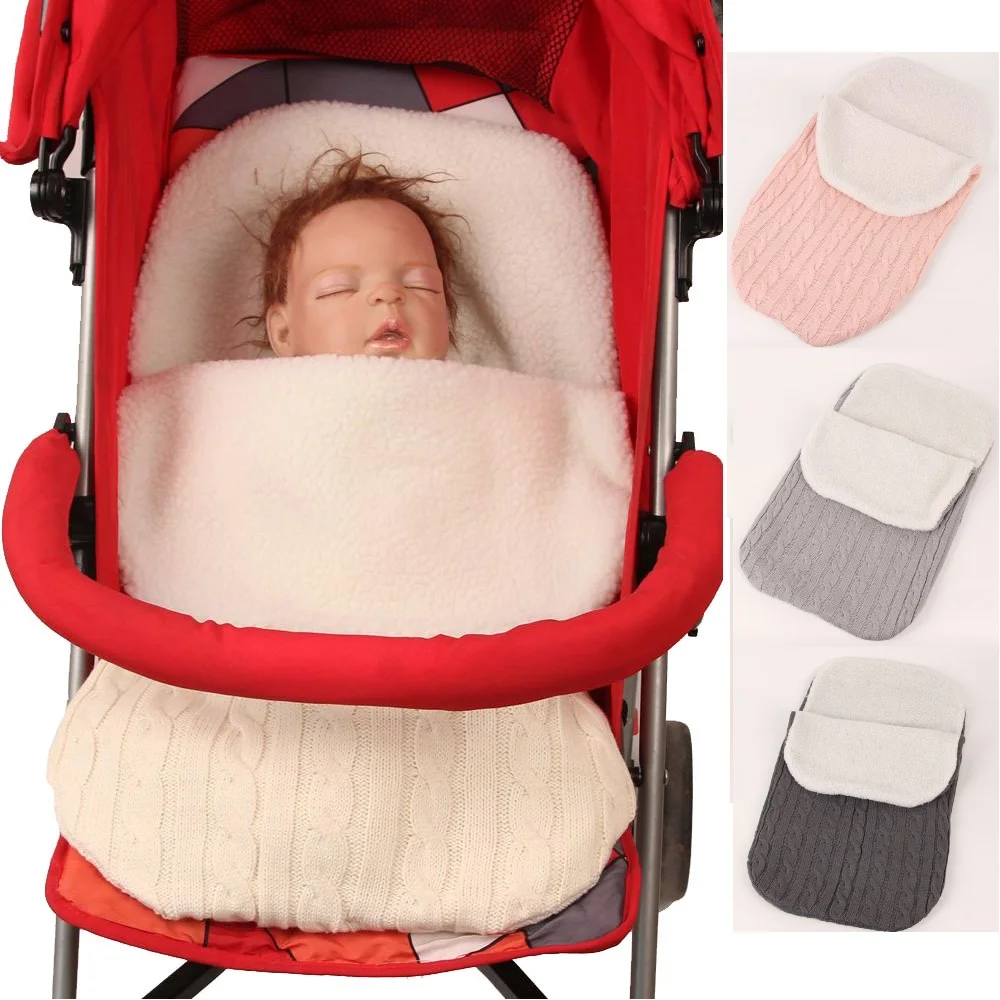 

Crochet Newborn Sleeping Bag Baby Stroller Sleepsacks Fleece Warmer Baby Girls Receiving Blanket Envelope Infant Bedding Swaddle