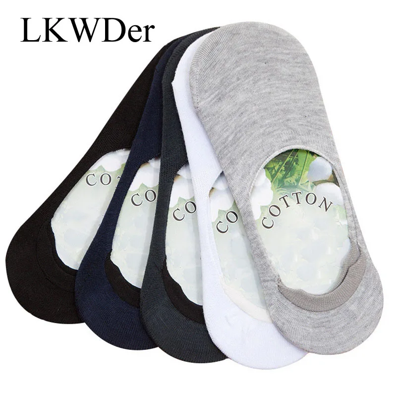 LKWDer Socks Men Slippers Bamboo Fiber Non-slip Silicone Invisible Boat Compression Socks Summer Male Ankle Socks 6pcs=3pair/lot