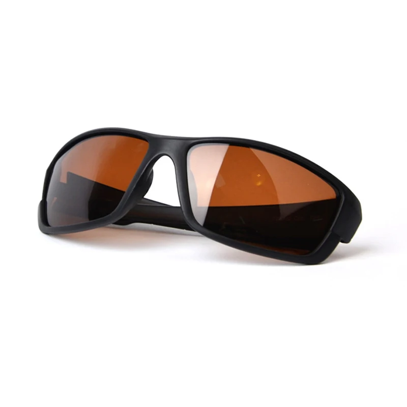 TAGION Sport Glasses Men\'s Polarized  Sunglasses Night Vision Driving Goggles Yellow Lenses Brown Eyewear For Male