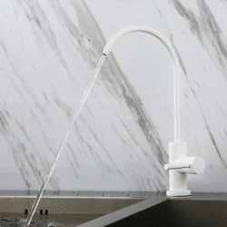 Single Handle Drinking Water Kitchen Faucet, Filtered Water Faucet RO Beverage Faucet, Lead-Free Water Spigot,White