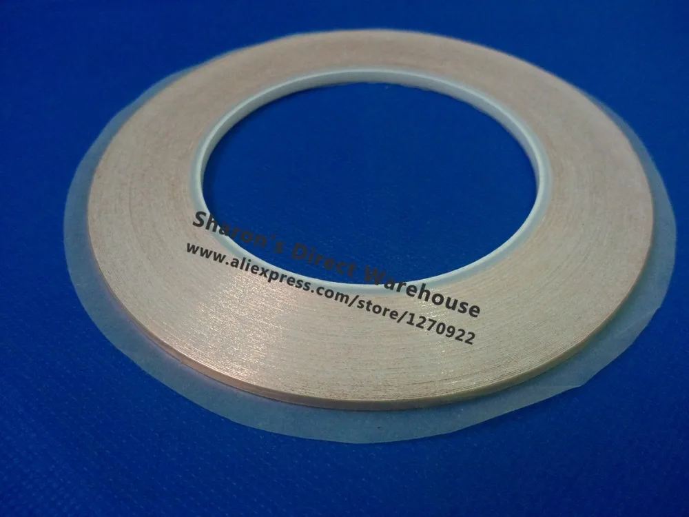 

2 roll 4MM*30M Single Adhesive Conductive Copper Tape EMI Shielding Copper Foil Strip Stained Glass Work, Laptop