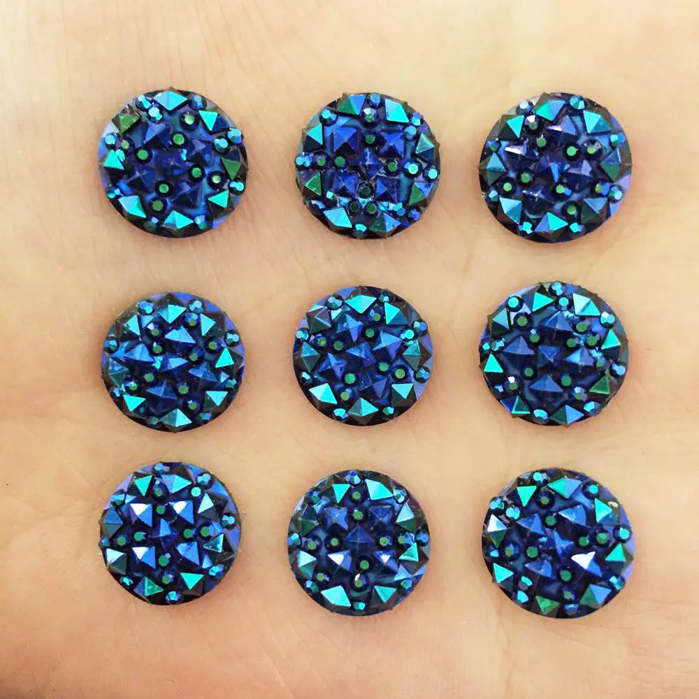80PCS AB Resin shiny 12mm Round Flatback Rhinestone children scrapbook  DIY Ornaments Wedding applique SC36*2