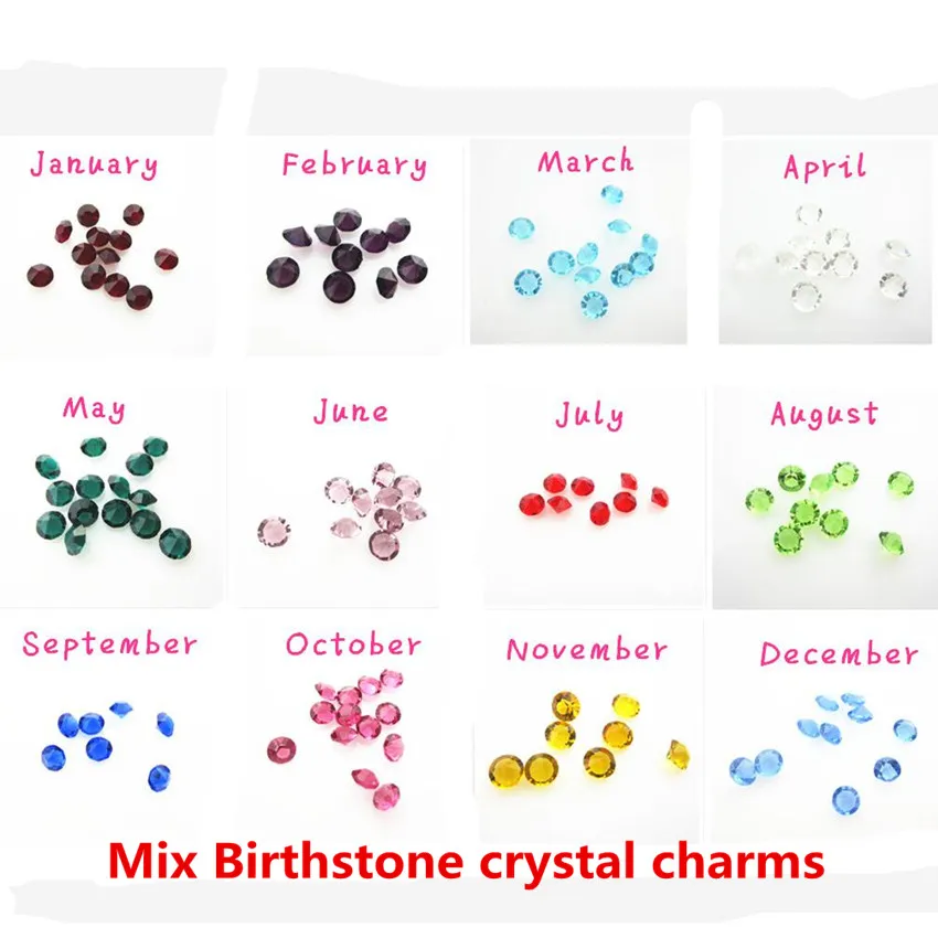 Wholesale 120pcs/lot 4mm Mix Crystal Birthstone Floating Charms Living Glass Memory Lockets DIY Jewelry Accessories