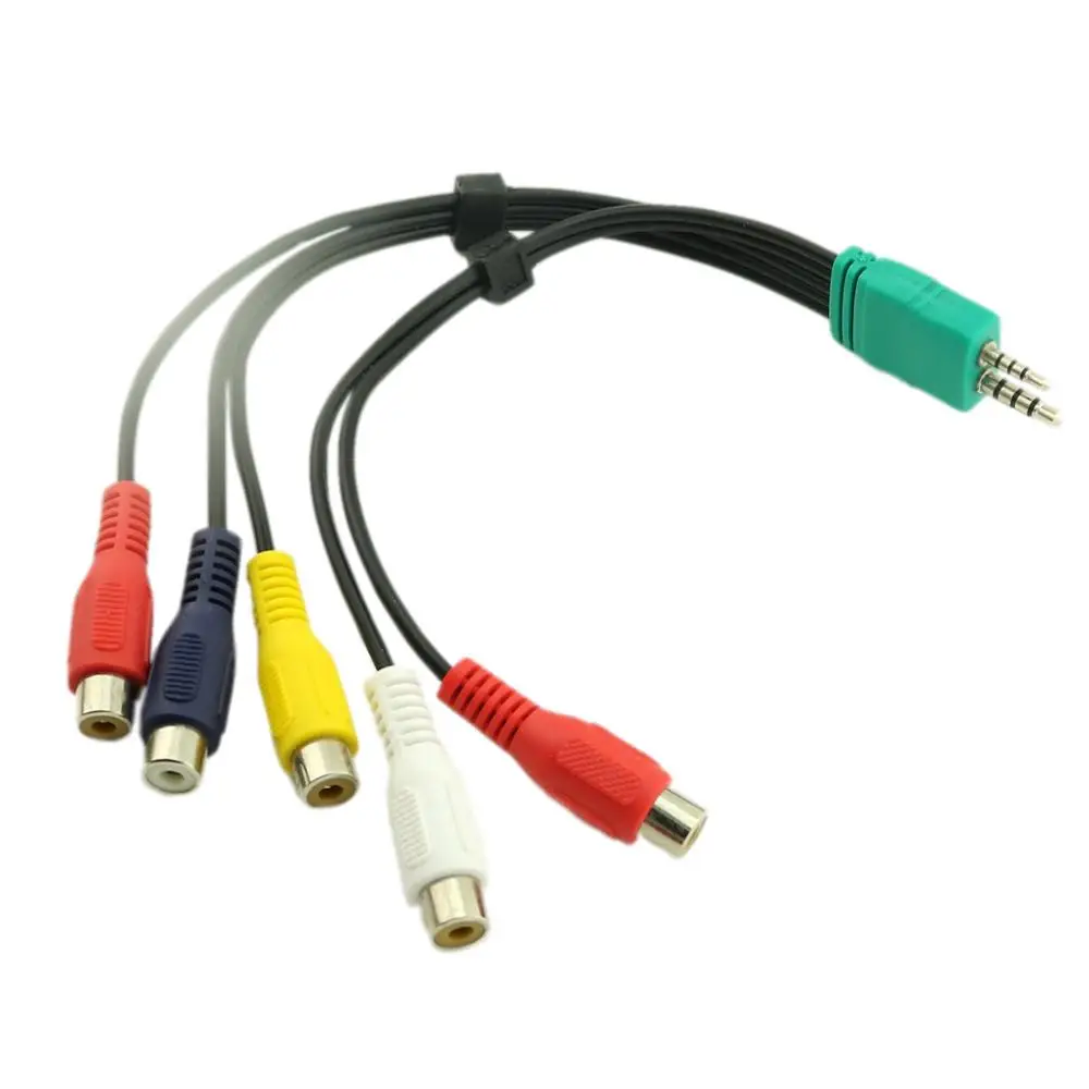 1pc 3.5mm + 2.5mm to 5RCA Audio Video AV Component Adapter Cable For Samsung LED LCD TV BN3901154W BN39-01154W 20cm