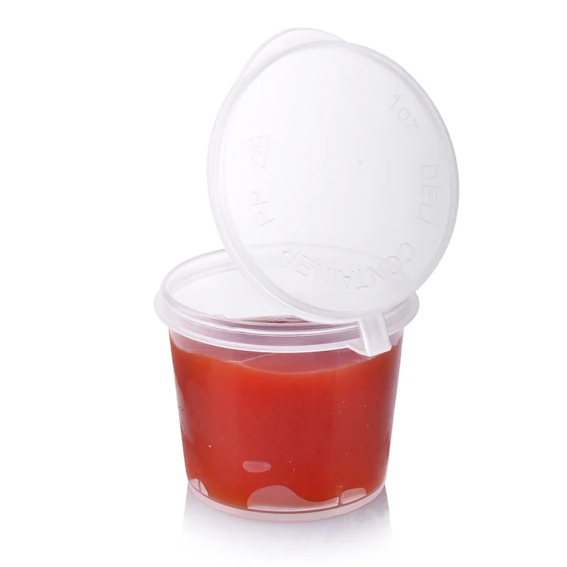 

300pcs/lot-3.8cm*3cm*3.2cm 25ml 1oz Food grade PP seasoning cup Disposable tasting cup Salad sauce Take-out storage cup