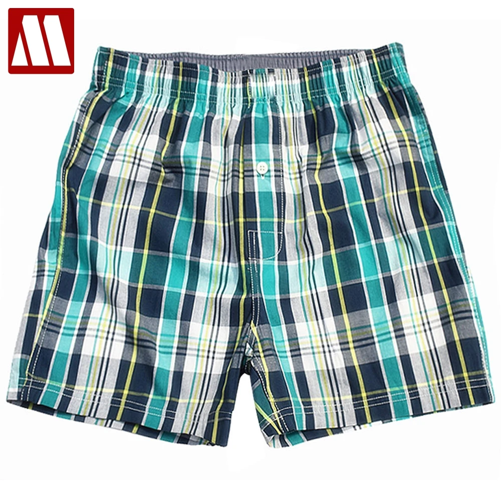 

5Pieces/lot High Quality Plaid Men Shorts Mens Summer beach shorts Cotton Short Boxers for male Homme Boxer Loose Panties S-XXXL